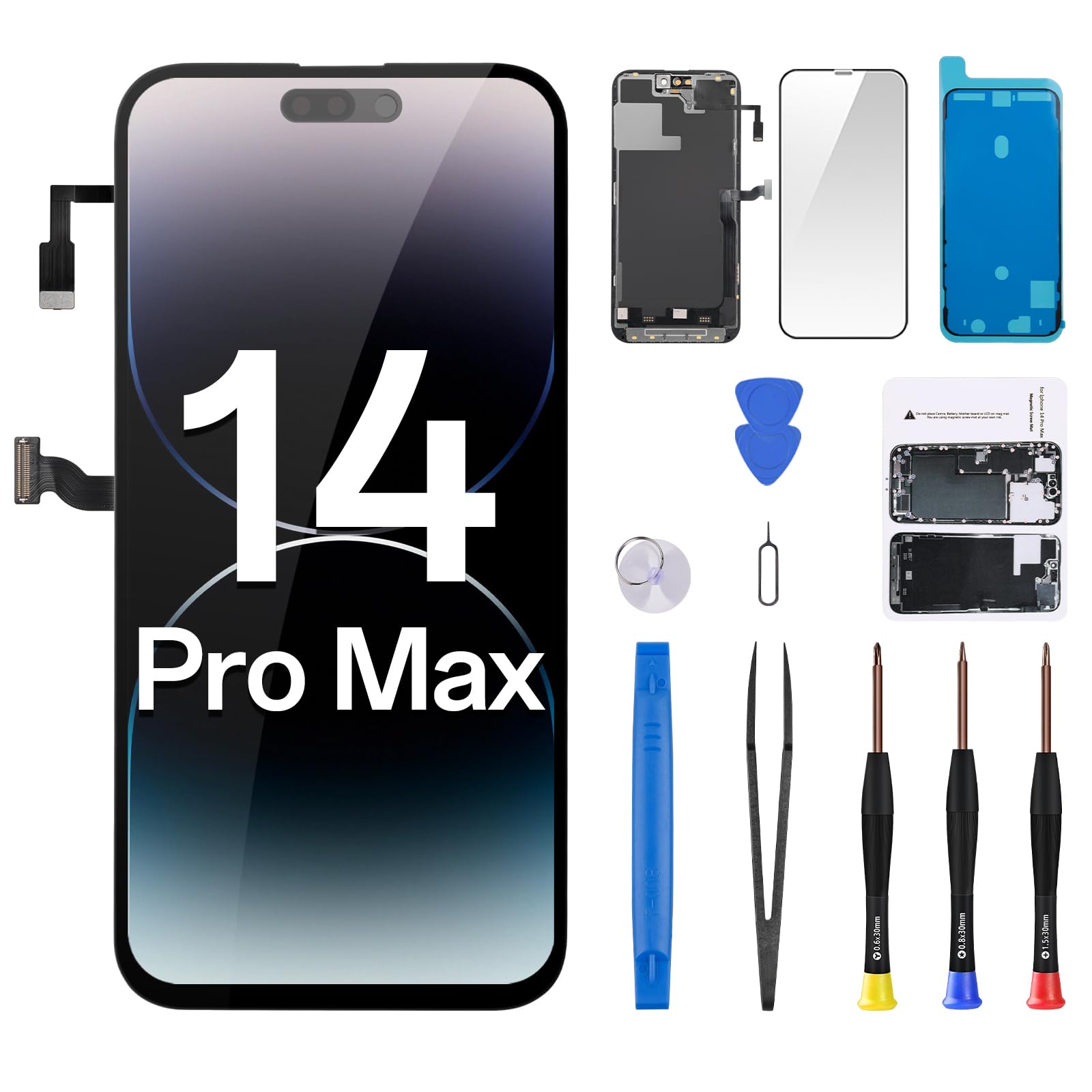 CASSETiFY iPhone14Pro Max用 Amazon.com: CYKJGS for iPhone 14 Pro Max Screen Replacement with